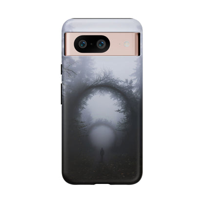 Mystical Forest Portal Phone Case - Atmospheric Foggy Path with Enchanted Tunnel For iPhone, Samsung Galaxy, and Google Pixel Devices.