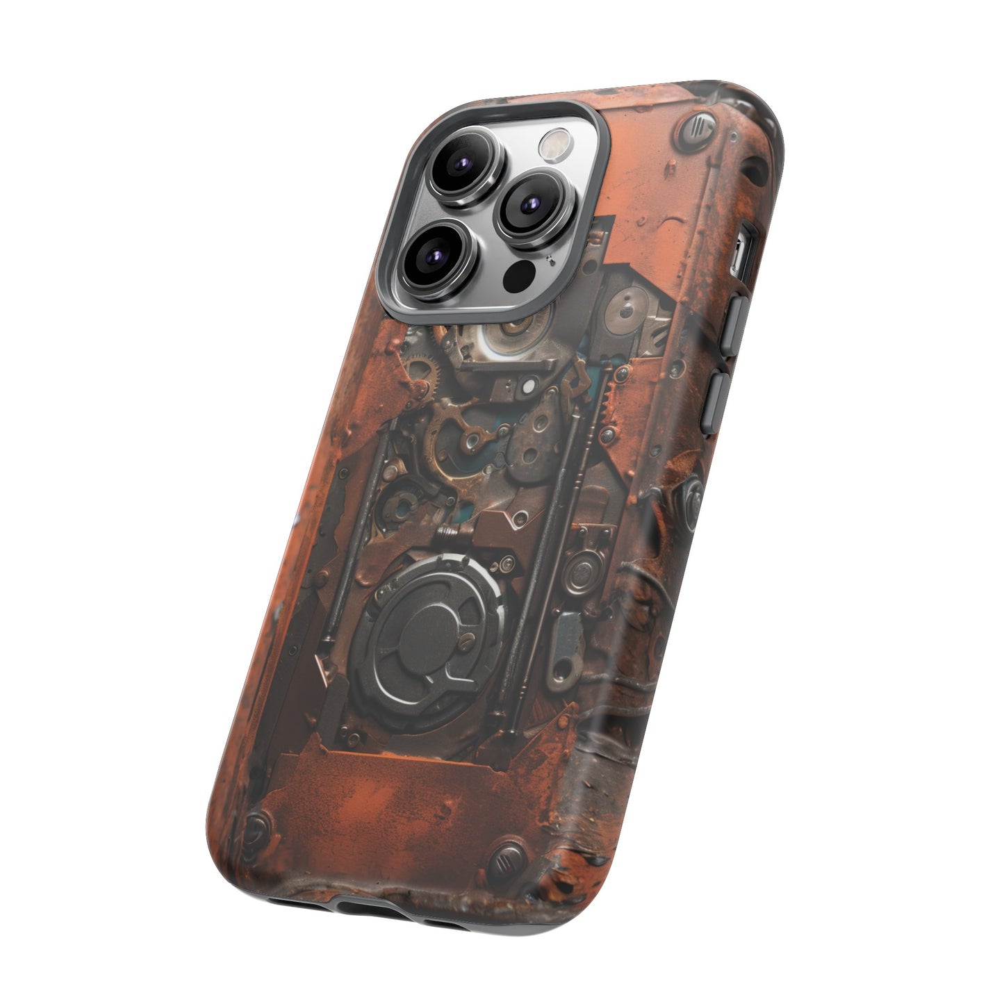 Rusted Mechanisms Phone Case – Steampunk Metal Gear Design for iPhone, Samsung Galaxy, and Google Pixel Devices