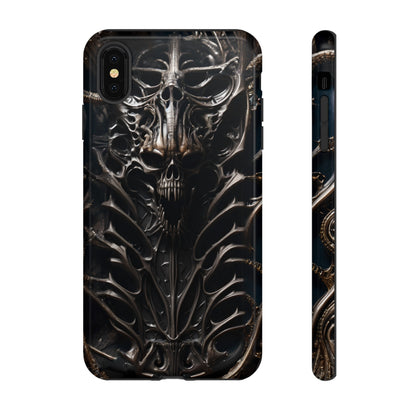 Biomechanical Horror 3 Tough Phone Case – Futuristic Alien Skull Design for iPhone, Samsung Galaxy, and Google Pixel Devices