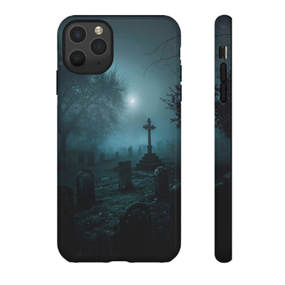 Graveyard at Night Phone Case – Eerie Cemetery Design for iPhone, Samsung Galaxy, and Google Pixel Devices