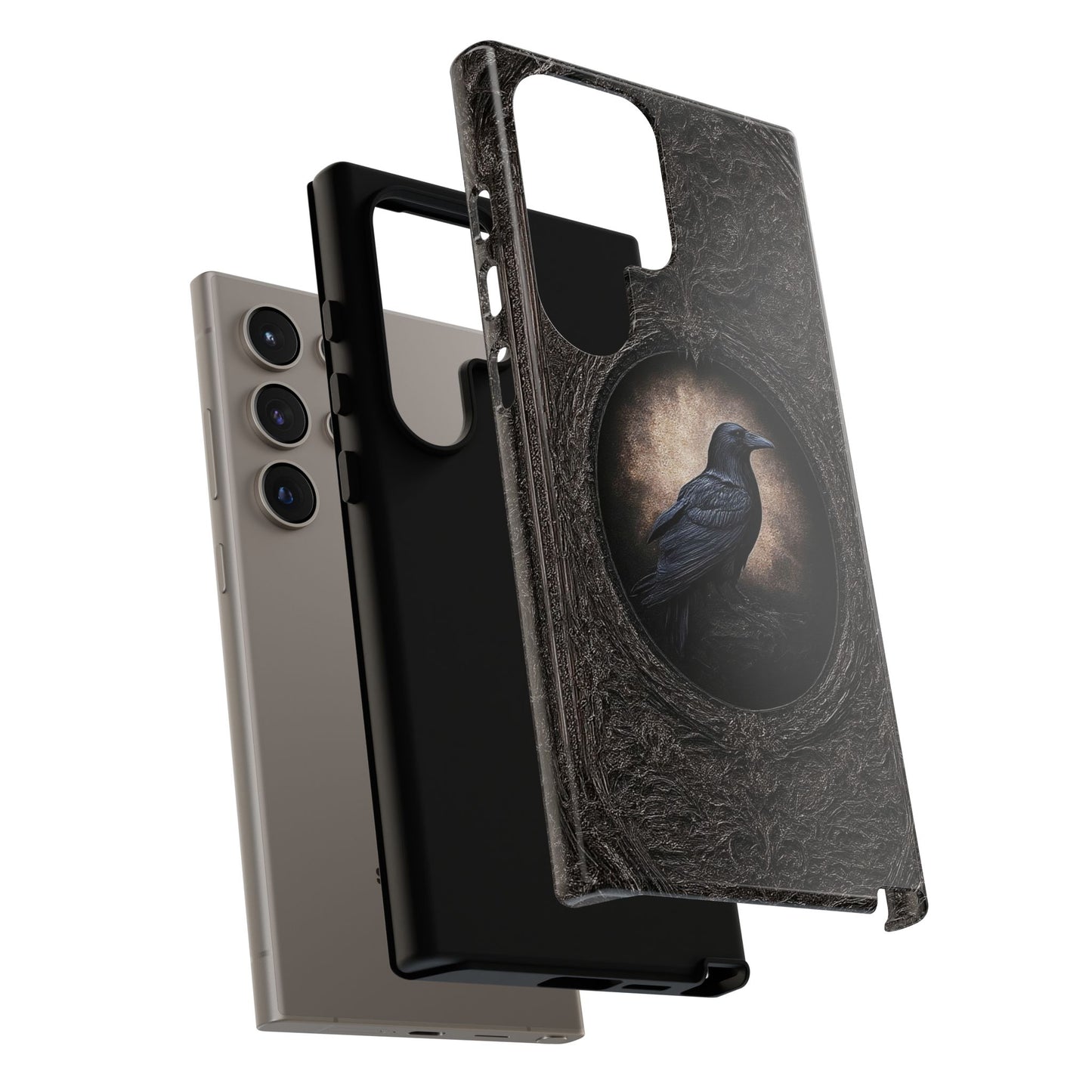 Gothic Raven Phone Case - Mysterious Dark Bird Design