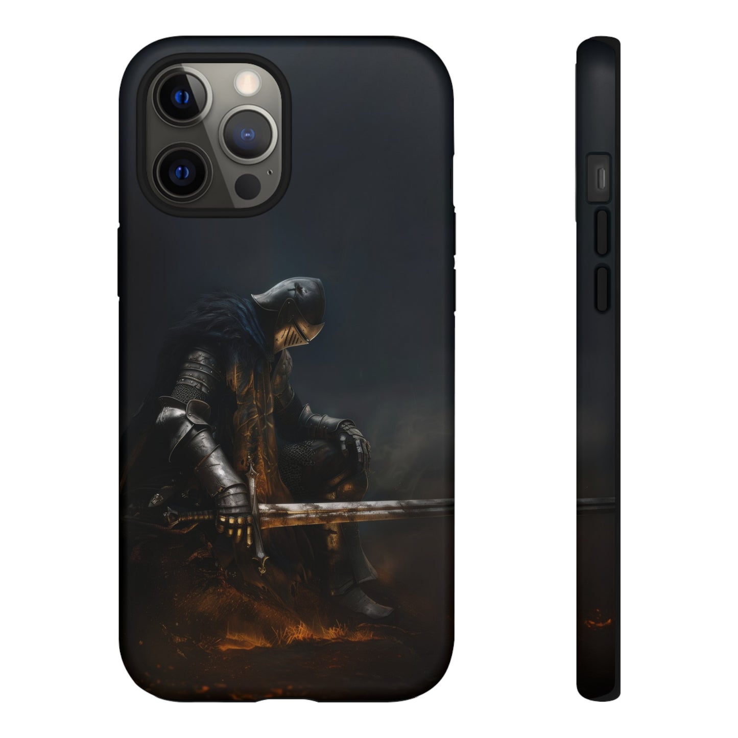 Dark Knight of the Abyss Phone Case - iPhone, Samsung Galaxy, Google Pixel - Epic Medieval Warrior Art, Protective Case, Fantasy Art