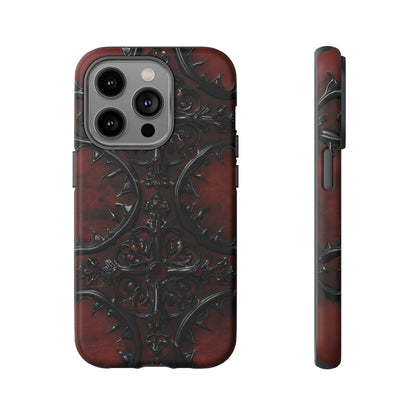 Vampiric Leather Phone Case for iPhone, Samsung Galaxy, and Google Pixel Devices - Gothic Ornate Design