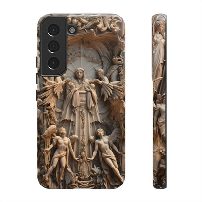 Angelic Statue Phone Case – Heavenly Gothic Marble Design for iPhone, Samsung Galaxy, and Google Pixel Devices