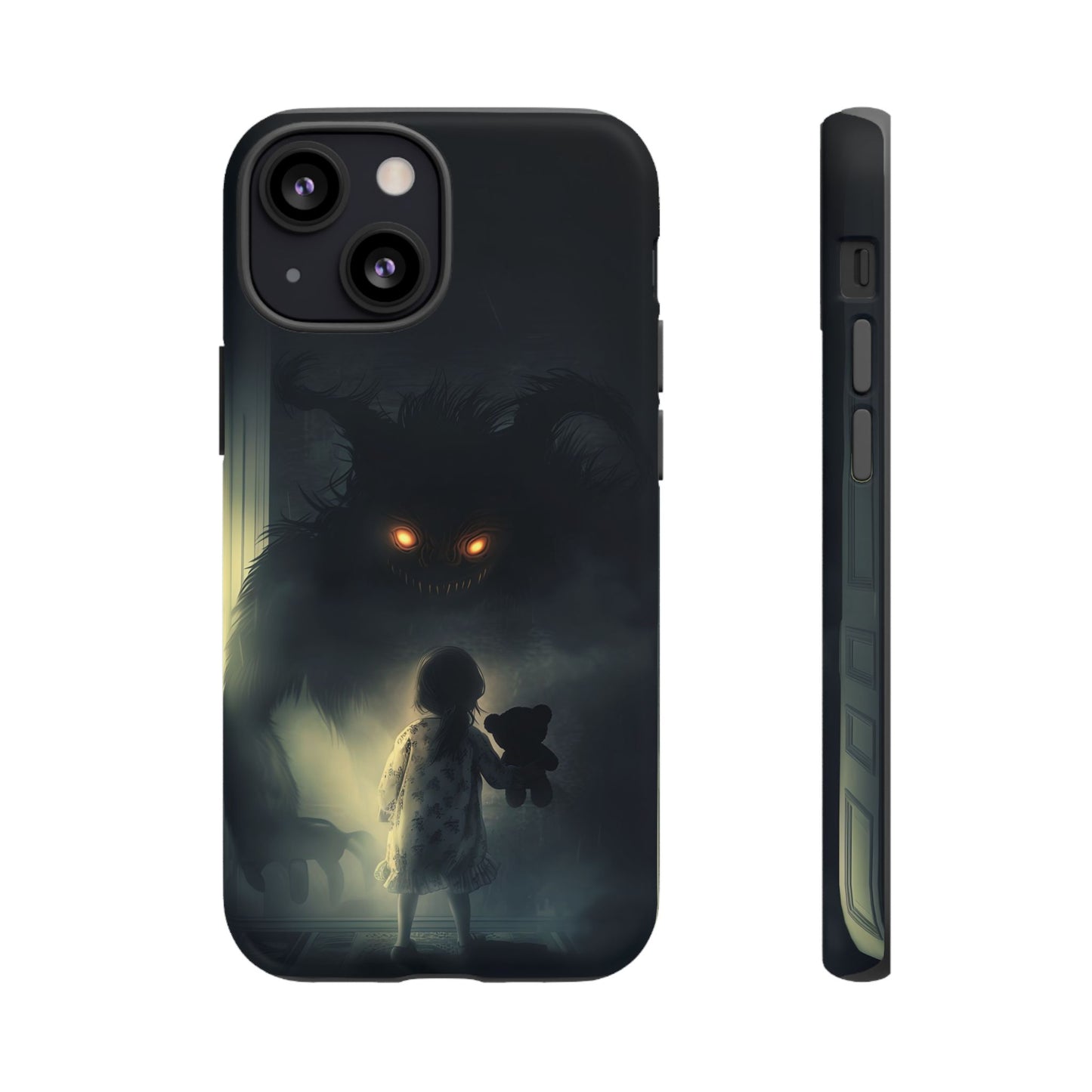 A Child Facing A Terrifying Monster Phone Case - for iPhone, Samsung Galaxy, and Google Pixel Devices