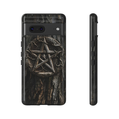 Pentacle Tree Phone Case – Wiccan Nature Magic Design for iPhone, Samsung Galaxy, and Google Pixel Devices