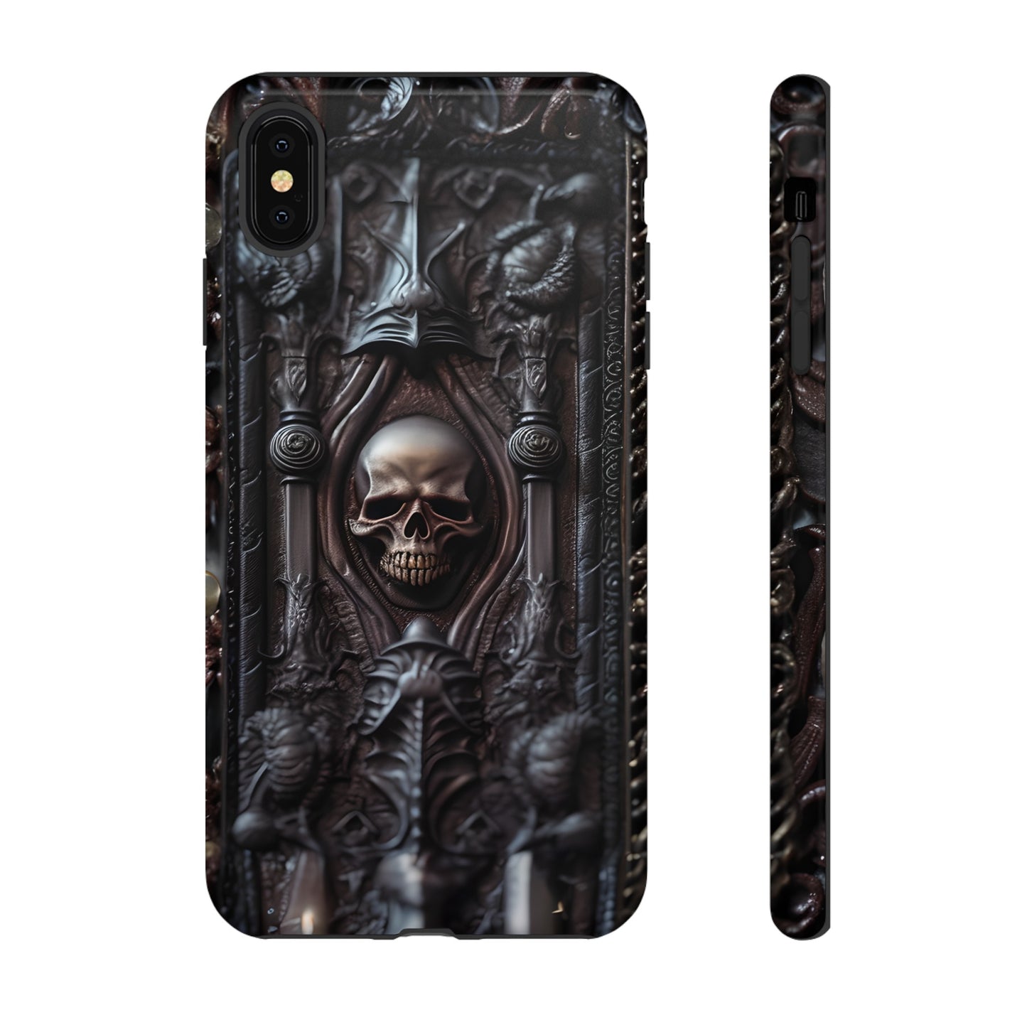 Dark Grimoire of Death Tough Phone Case – Gothic Skull Vampiric Design for iPhone, Samsung Galaxy, and Google Pixel Devices