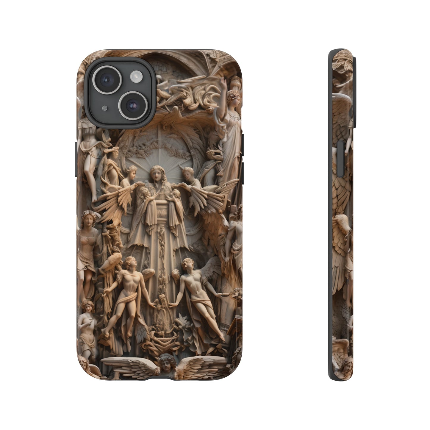 Angelic Statue Phone Case – Heavenly Gothic Marble Design for iPhone, Samsung Galaxy, and Google Pixel Devices