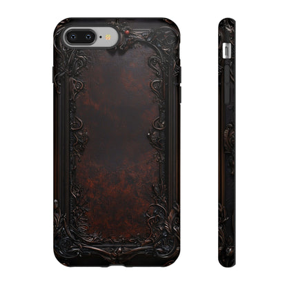 Gothic Ornate Leather-Inspired Phone Case - Dark Aesthetic Cover