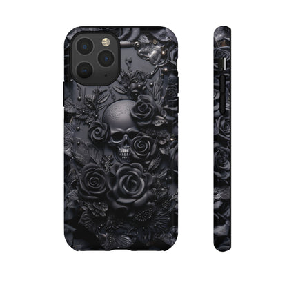 Gothic Black Roses Tough Phone Case – Elegant Dark Floral Design for iPhone, Samsung Galaxy, and Google Pixel Devices