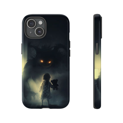 A Child Facing A Terrifying Monster Phone Case - for iPhone, Samsung Galaxy, and Google Pixel Devices