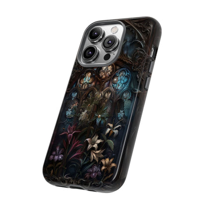 Elegant Gothic Flower Art Phone Case - Intricate Floral Design for iPhone, Samsung Galaxy, and Google Pixel Devices