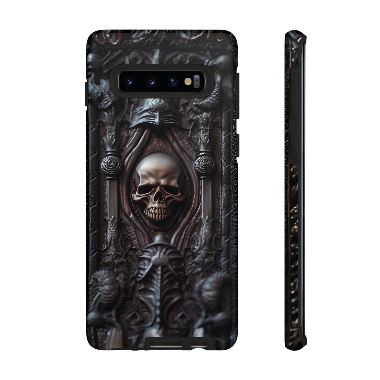 Dark Grimoire of Death Tough Phone Case – Gothic Skull Vampiric Design for iPhone, Samsung Galaxy, and Google Pixel Devices