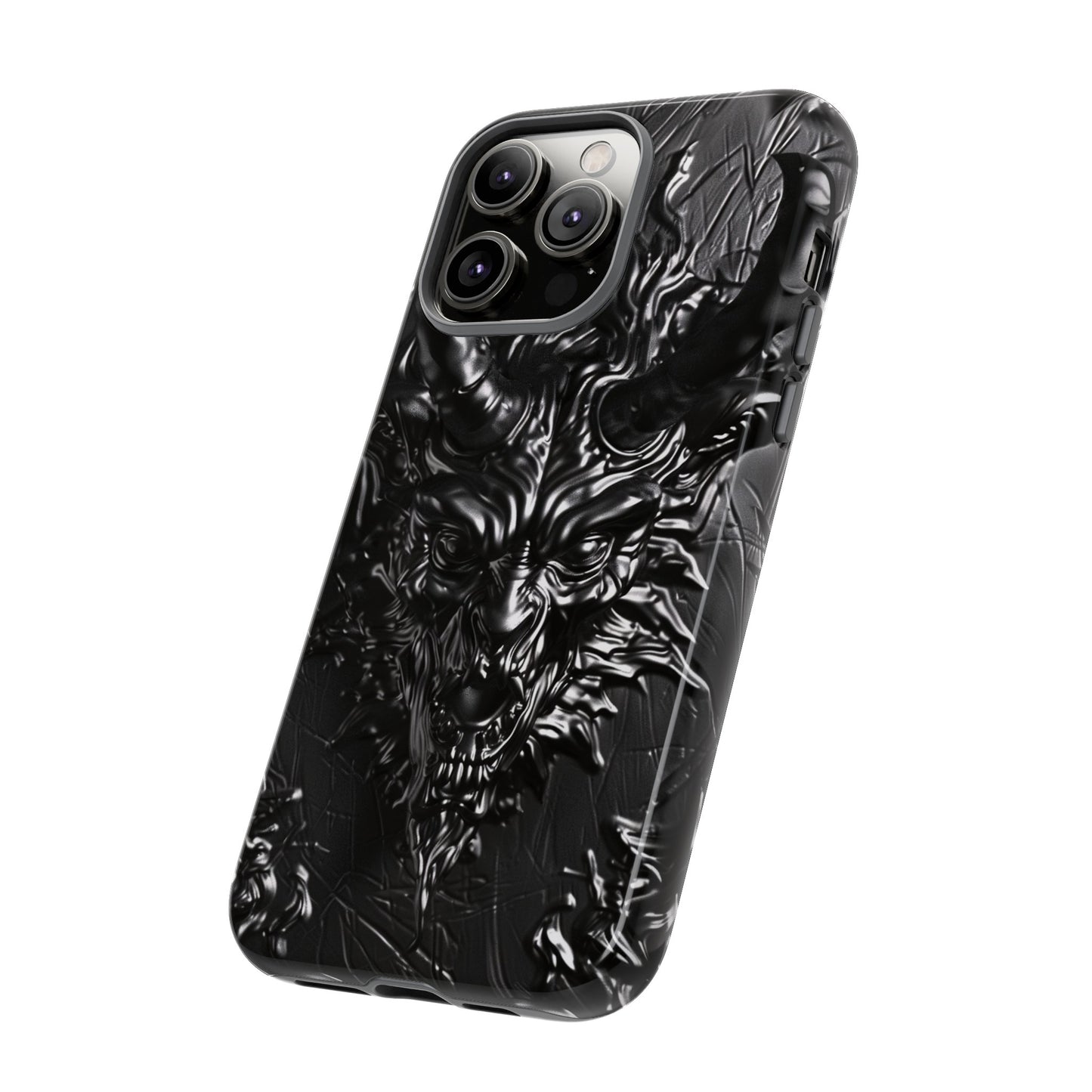 Silver Devil Phone Case – Gothic Demon Design for iPhone, Samsung Galaxy, and Google Pixel Devices