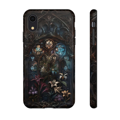 Elegant Gothic Flower Art Phone Case - Intricate Floral Design for iPhone, Samsung Galaxy, and Google Pixel Devices