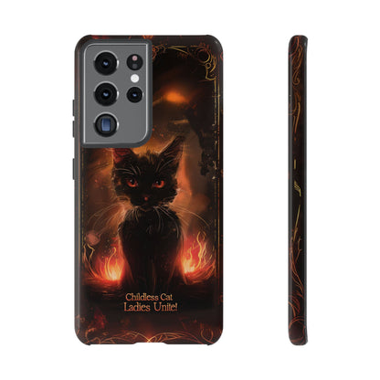 Childless Cat Ladies Unite Phone Case - Gothic Black Cat For iPhone, Samsung Galaxy, and Google Pixel Devices