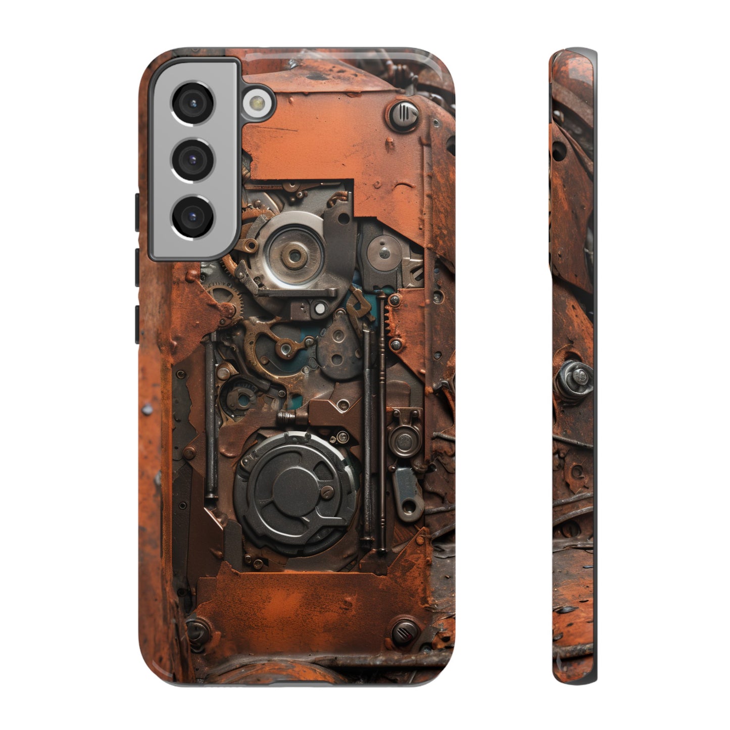 Rusted Mechanisms Phone Case – Steampunk Metal Gear Design for iPhone, Samsung Galaxy, and Google Pixel Devices