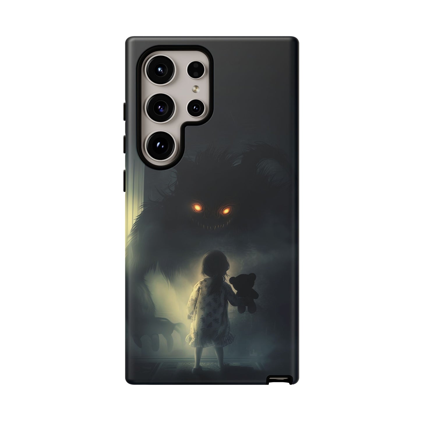 A Child Facing A Terrifying Monster Phone Case - for iPhone, Samsung Galaxy, and Google Pixel Devices