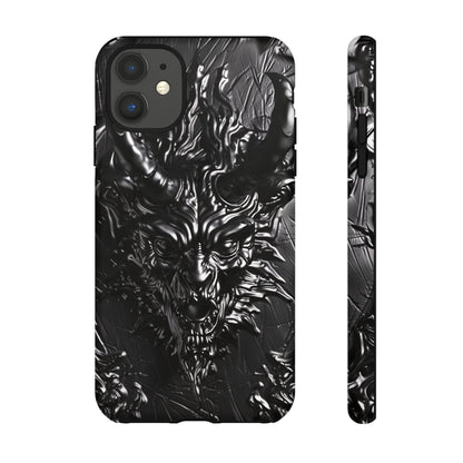 Silver Devil Phone Case – Gothic Demon Design for iPhone, Samsung Galaxy, and Google Pixel Devices