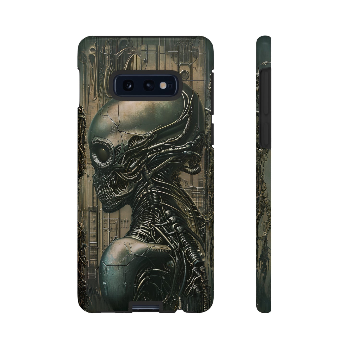 Biomechanical Android Phone Case – Futuristic Alien Horror H.R. Giger-Inspired Design for iPhone, Samsung Galaxy, and Google Pixel Devices