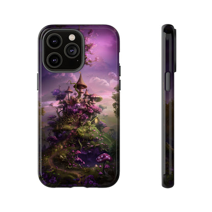 Enchanted Fairy Castle Phone Case - Magical Purple Fantasy Art for iPhone, Samsung Galaxy and Google Pixel Devices