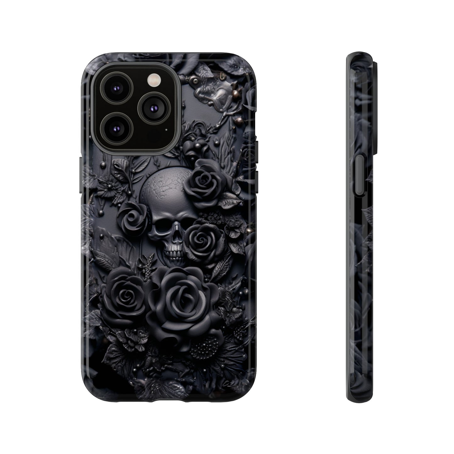 Gothic Black Roses Tough Phone Case – Elegant Dark Floral Design for iPhone, Samsung Galaxy, and Google Pixel Devices