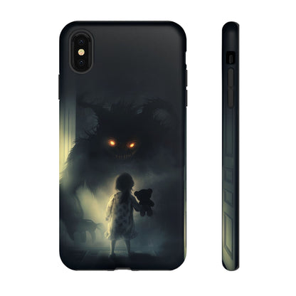 A Child Facing A Terrifying Monster Phone Case - for iPhone, Samsung Galaxy, and Google Pixel Devices