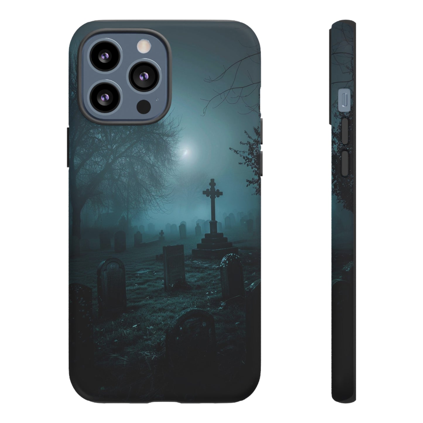 Graveyard at Night Phone Case – Eerie Cemetery Design for iPhone, Samsung Galaxy, and Google Pixel Devices