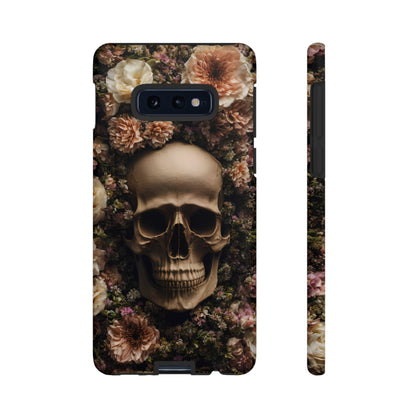 Skull and Flowers #2 Phone Case – Gothic Floral Design for iPhone, Samsung Galaxy, and Google Pixel Devices