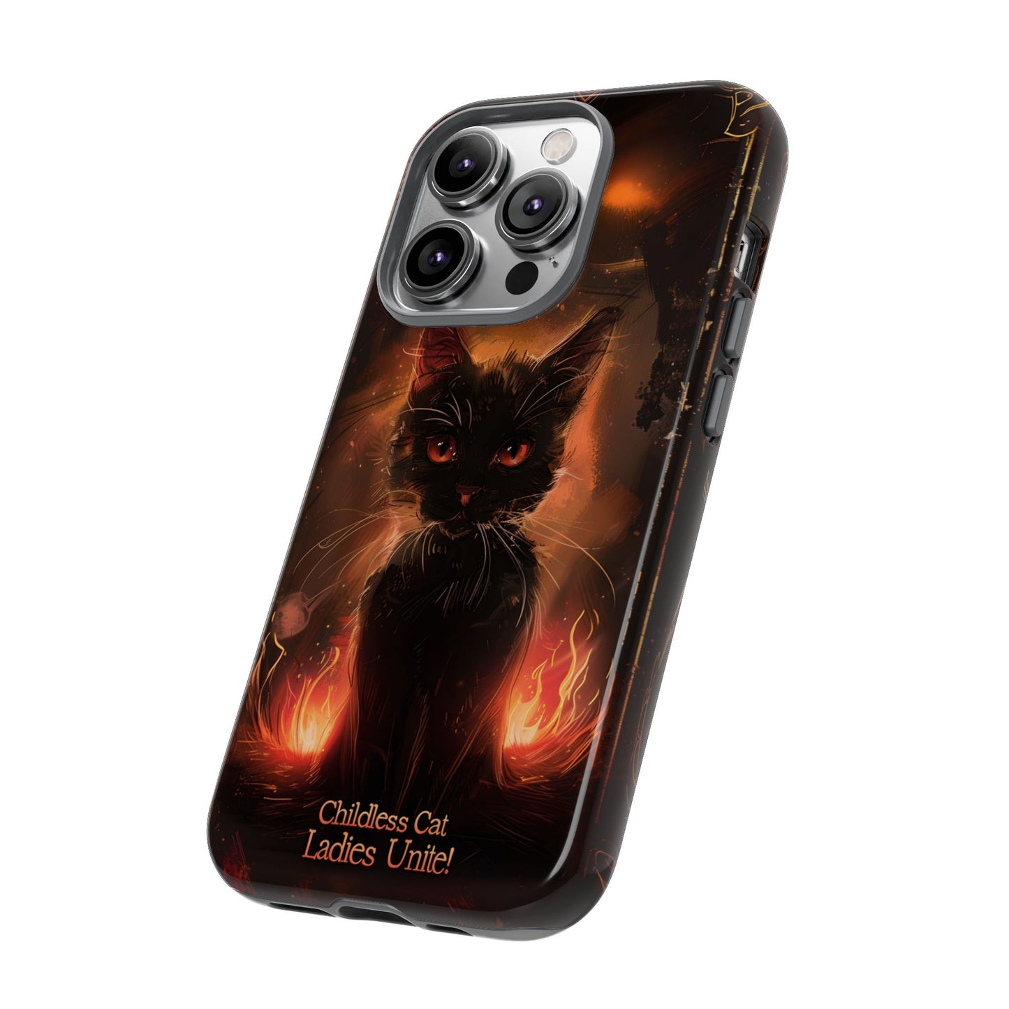 Childless Cat Ladies Unite Phone Case - Gothic Black Cat For iPhone, Samsung Galaxy, and Google Pixel Devices