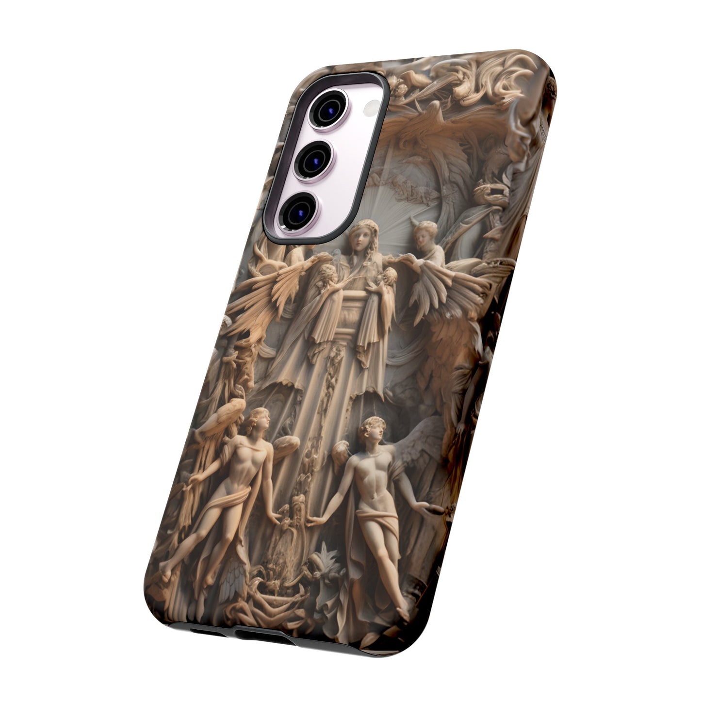 Angelic Statue Phone Case – Heavenly Gothic Marble Design for iPhone, Samsung Galaxy, and Google Pixel Devices