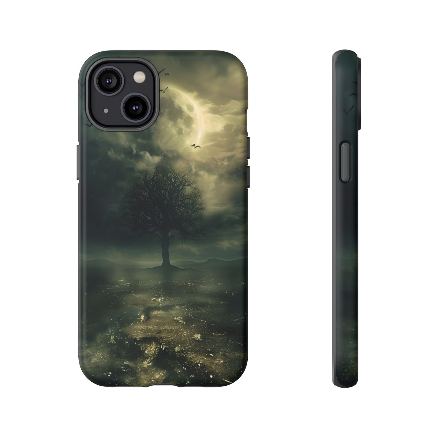 The Tree of Desolation Phone Case – Dark Fantasy Gothic Art with Full Moon for iPhone, Samsung Galaxy, and Google Pixel Devices