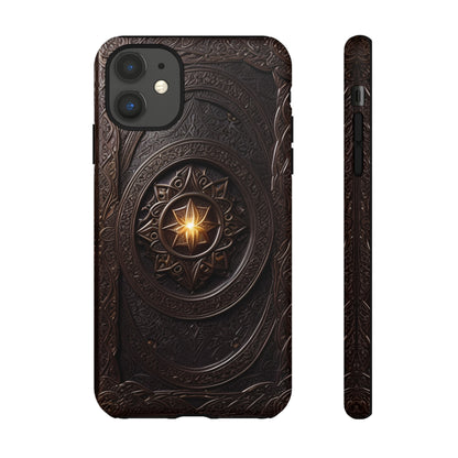 Intricate Leather Flower Tough Phone Case – Elegant Floral Design for iPhone, Samsung Galaxy, and Google Pixel Devices