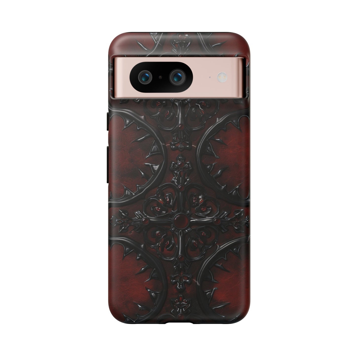 Vampiric Leather Phone Case for iPhone, Samsung Galaxy, and Google Pixel Devices - Gothic Ornate Design