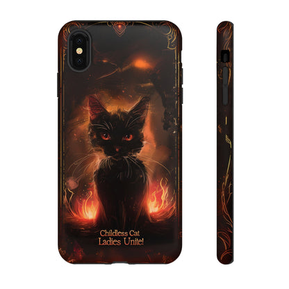 Childless Cat Ladies Unite Phone Case - Gothic Black Cat For iPhone, Samsung Galaxy, and Google Pixel Devices