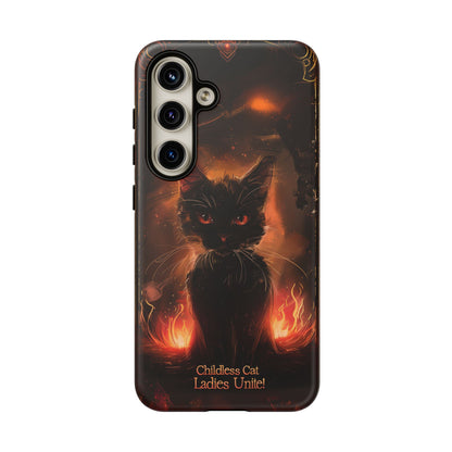 Childless Cat Ladies Unite Phone Case - Gothic Black Cat For iPhone, Samsung Galaxy, and Google Pixel Devices