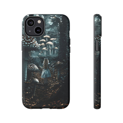 Alice in the Mushroom Forest Phone Case – Fantasy Wonderland Design for iPhone, Samsung Galaxy, and Google Pixel Devices