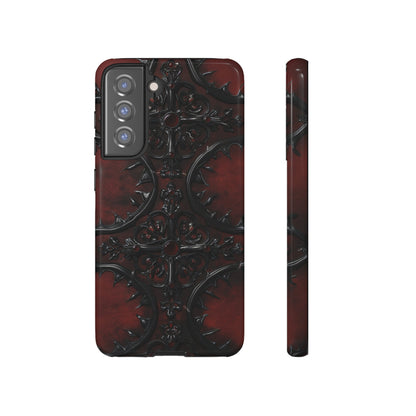 Vampiric Leather Phone Case for iPhone, Samsung Galaxy, and Google Pixel Devices - Gothic Ornate Design