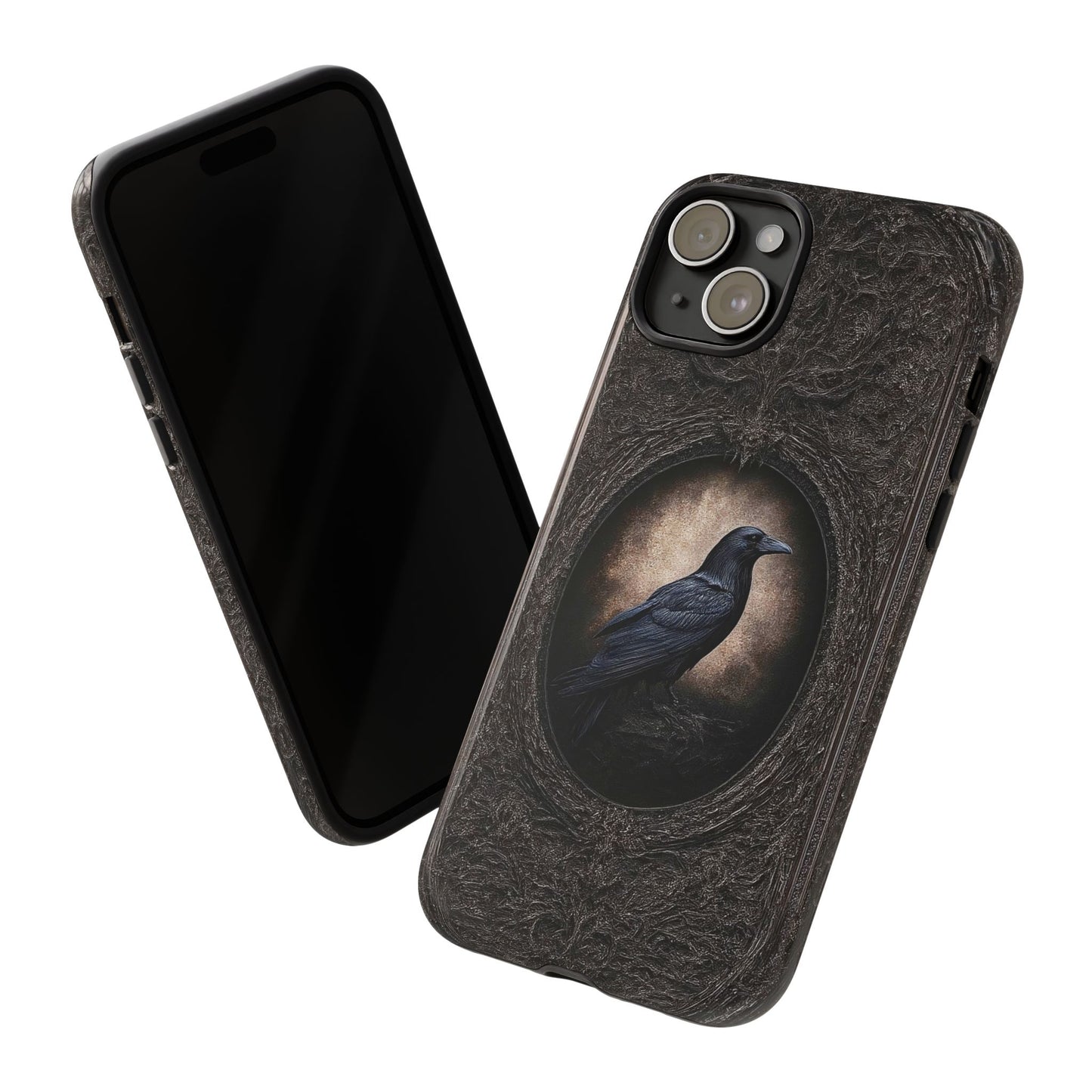 Gothic Raven Phone Case - Mysterious Dark Bird Design
