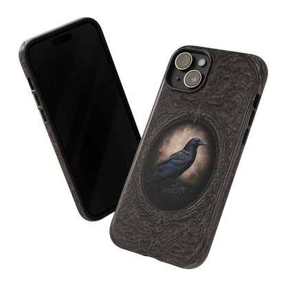 Gothic Raven Phone Case - Mysterious Dark Bird Design