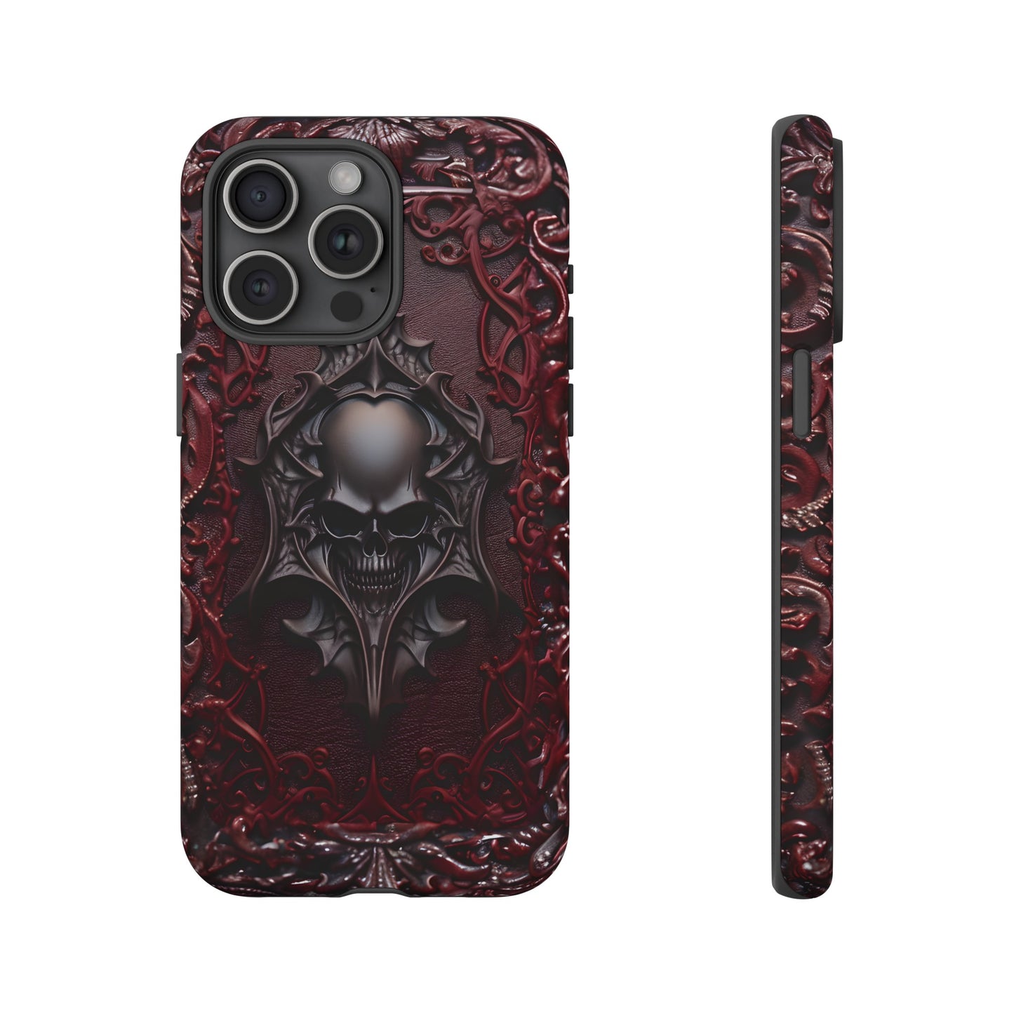 Vampiric Tough Phone Case – Gothic Skull Vampire Design for iPhone, Samsung Galaxy, and Google Pixel Devices