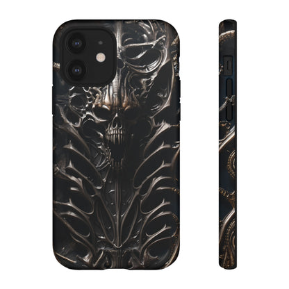 Biomechanical Horror 3 Tough Phone Case – Futuristic Alien Skull Design for iPhone, Samsung Galaxy, and Google Pixel Devices