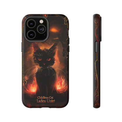 Childless Cat Ladies Unite Phone Case - Gothic Black Cat For iPhone, Samsung Galaxy, and Google Pixel Devices