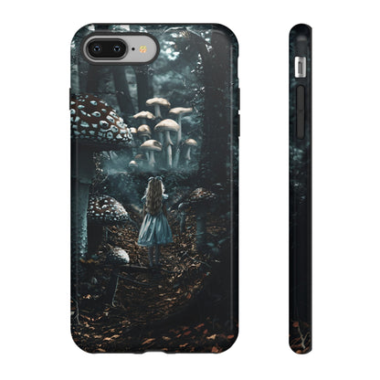 Alice in the Mushroom Forest Phone Case – Fantasy Wonderland Design for iPhone, Samsung Galaxy, and Google Pixel Devices