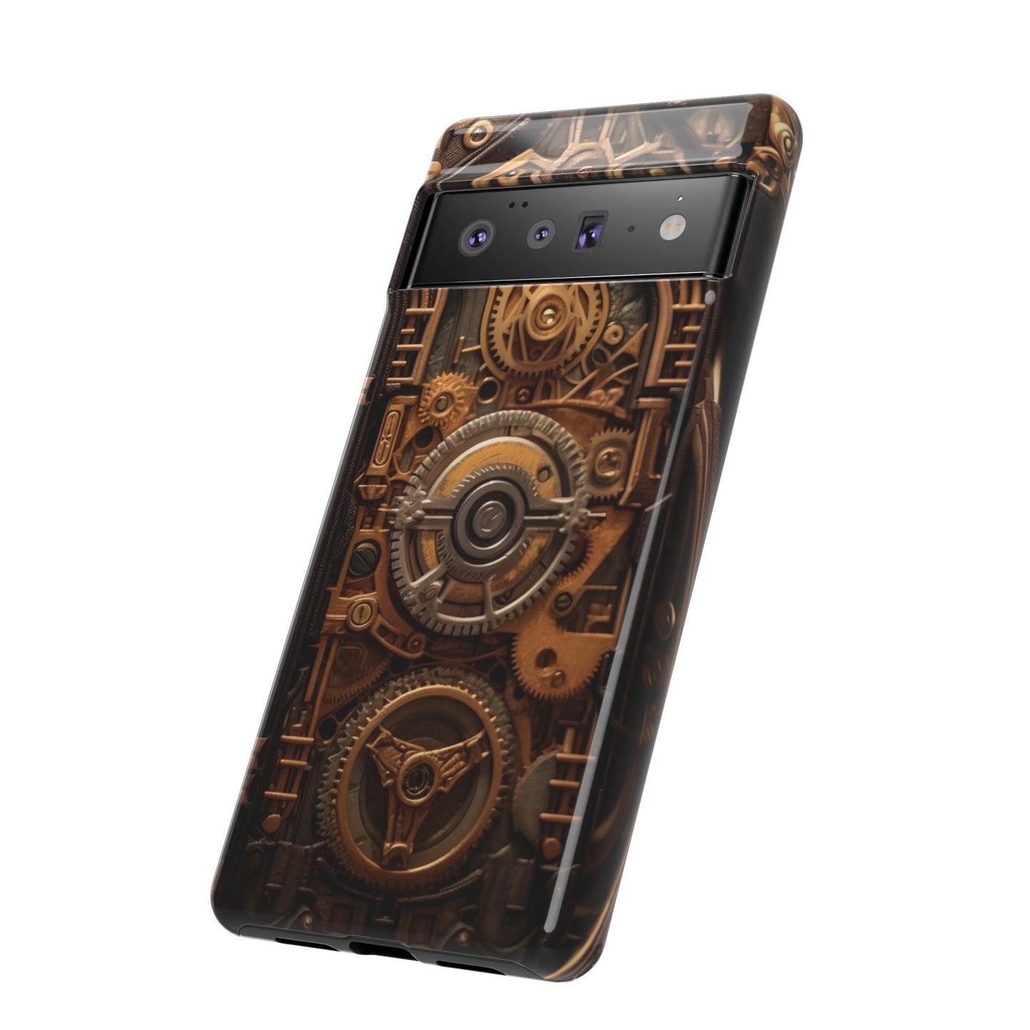 Gearworks Tough Phone Case – Steampunk Clockwork Design for iPhone, Samsung Galaxy, and Google Pixel Devices