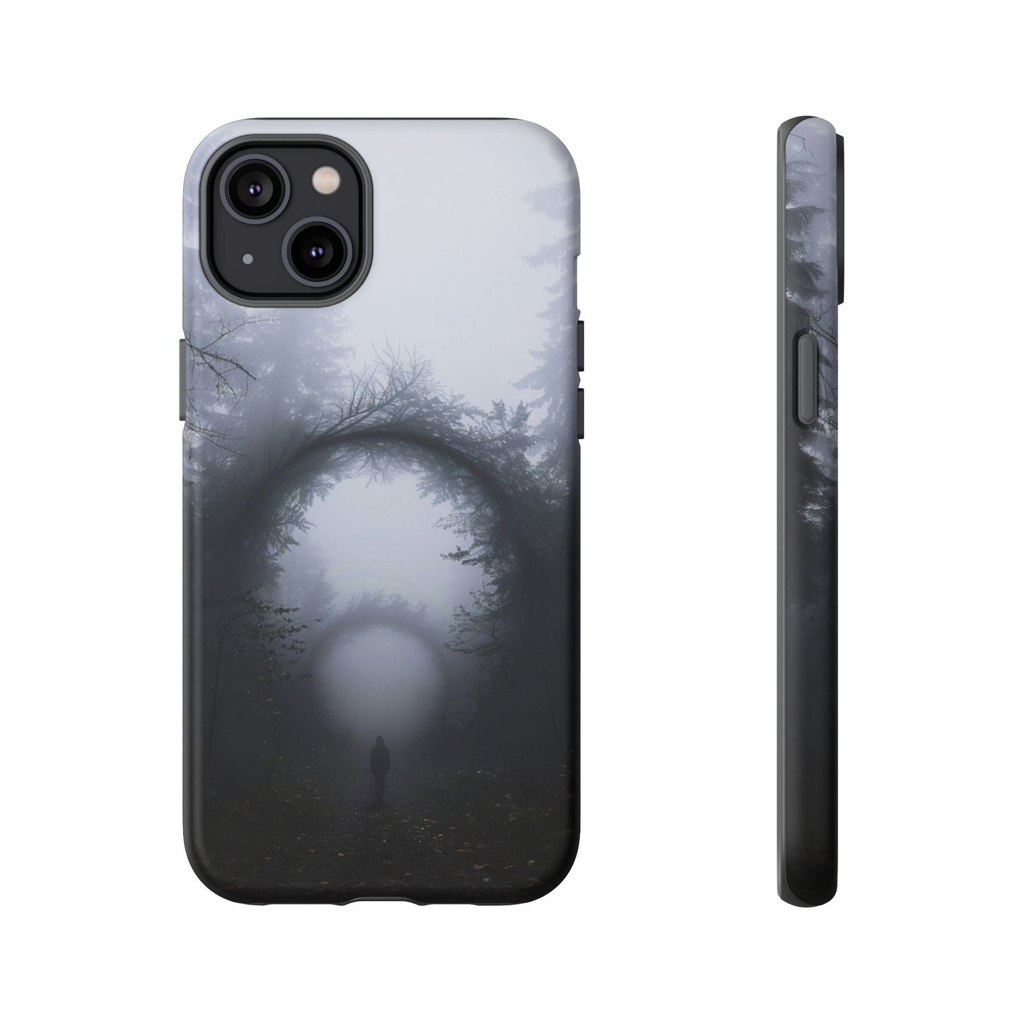 Mystical Forest Portal Phone Case - Atmospheric Foggy Path with Enchanted Tunnel For iPhone, Samsung Galaxy, and Google Pixel Devices.