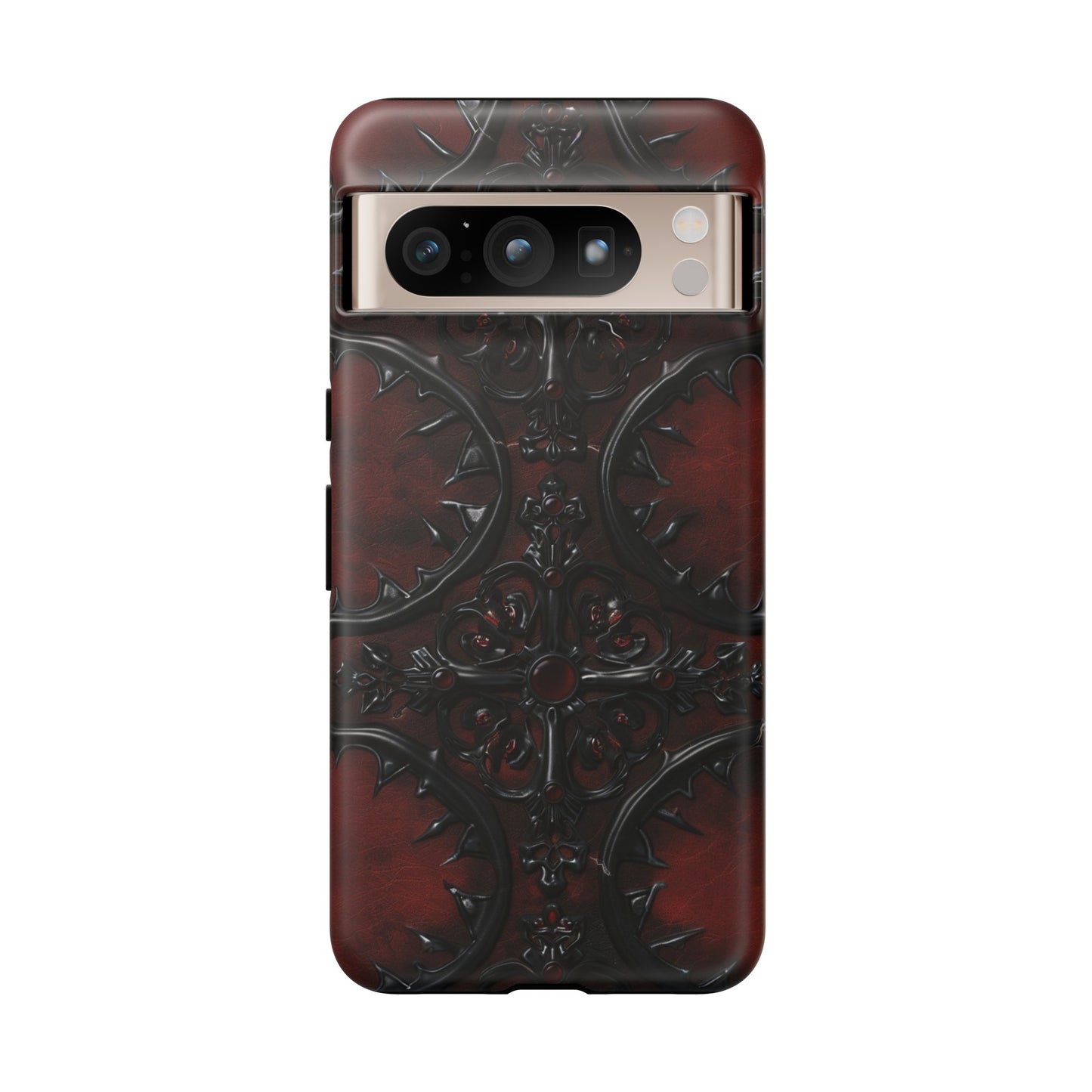 Vampiric Leather Phone Case for iPhone, Samsung Galaxy, and Google Pixel Devices - Gothic Ornate Design