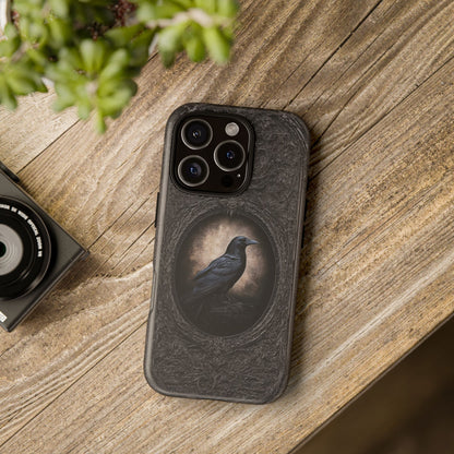 Gothic Raven Phone Case - Mysterious Dark Bird Design