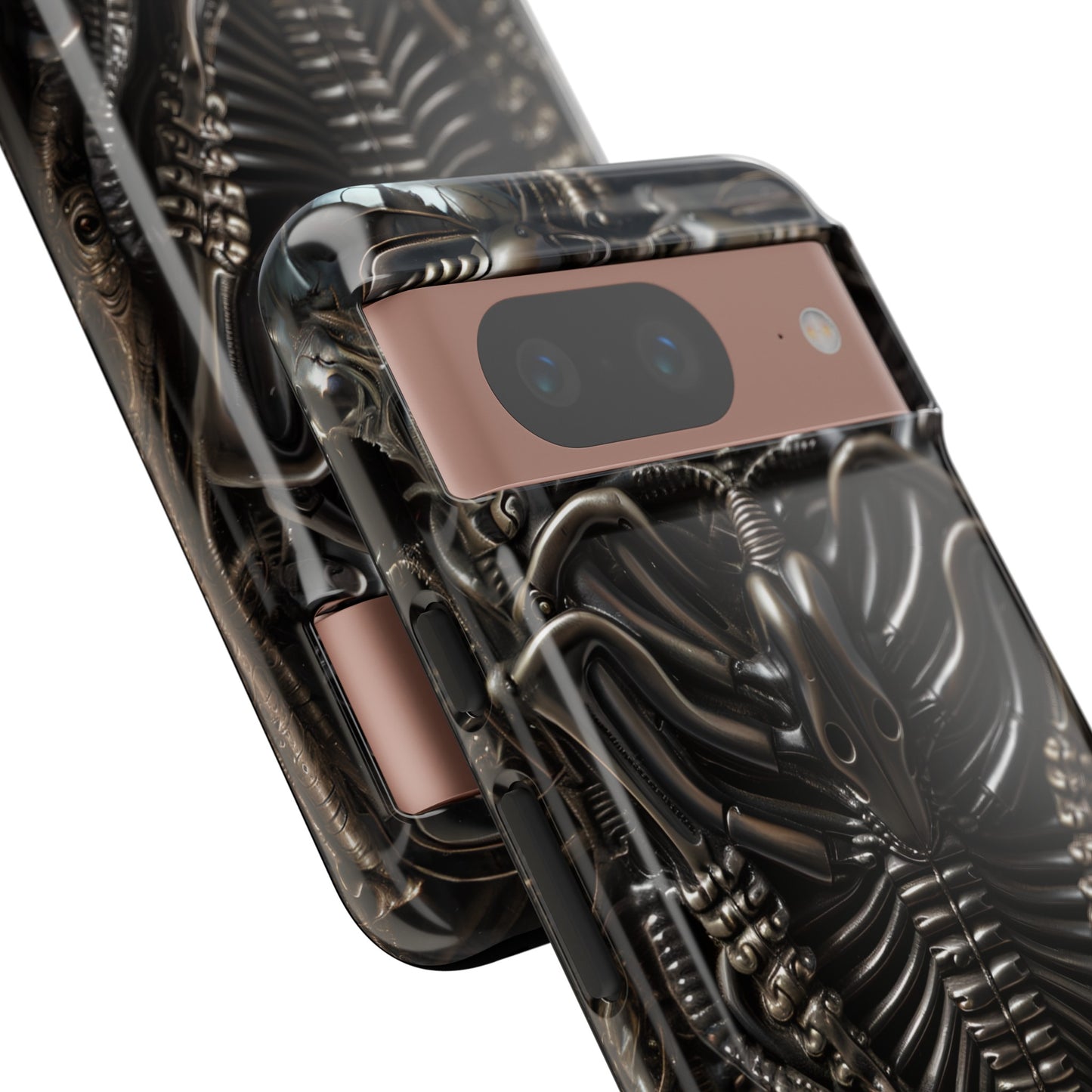 Biomechanical Nightmares Tough Phone Case – Alien Horror Design for iPhone and Samsung Galaxy Devices