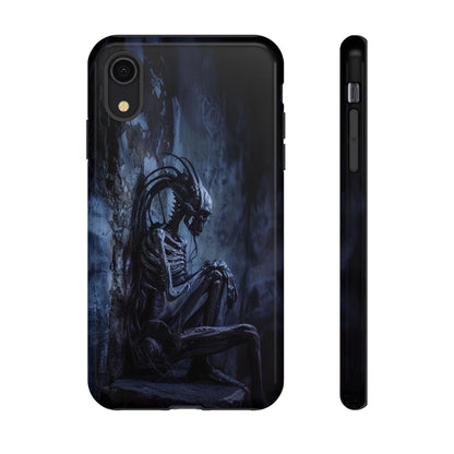 Gothic Alien Skeleton iPhone Case - Sci-Fi Horror Design